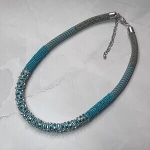 Mia Blue and Silver Beaded Necklace